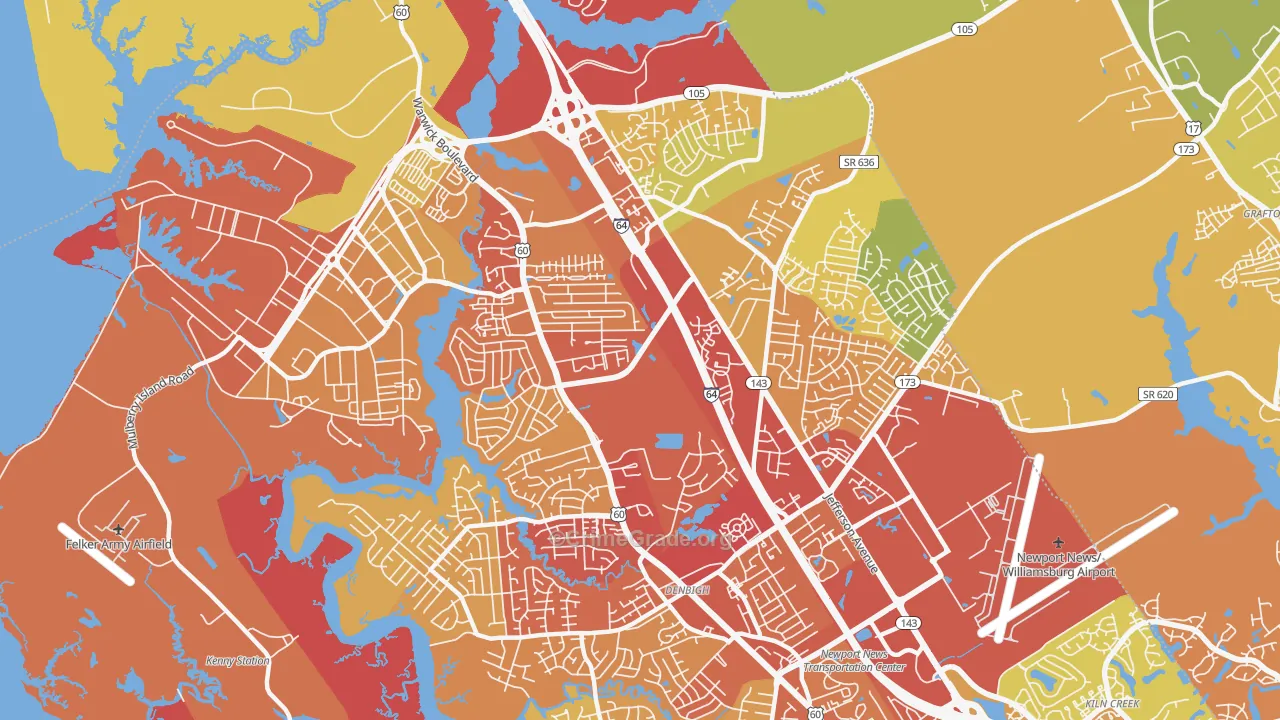 23608, VA Map of Vehicle Theft Rates