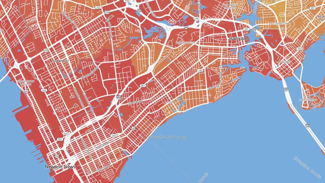 23661, VA Map of Vehicle Theft Rates