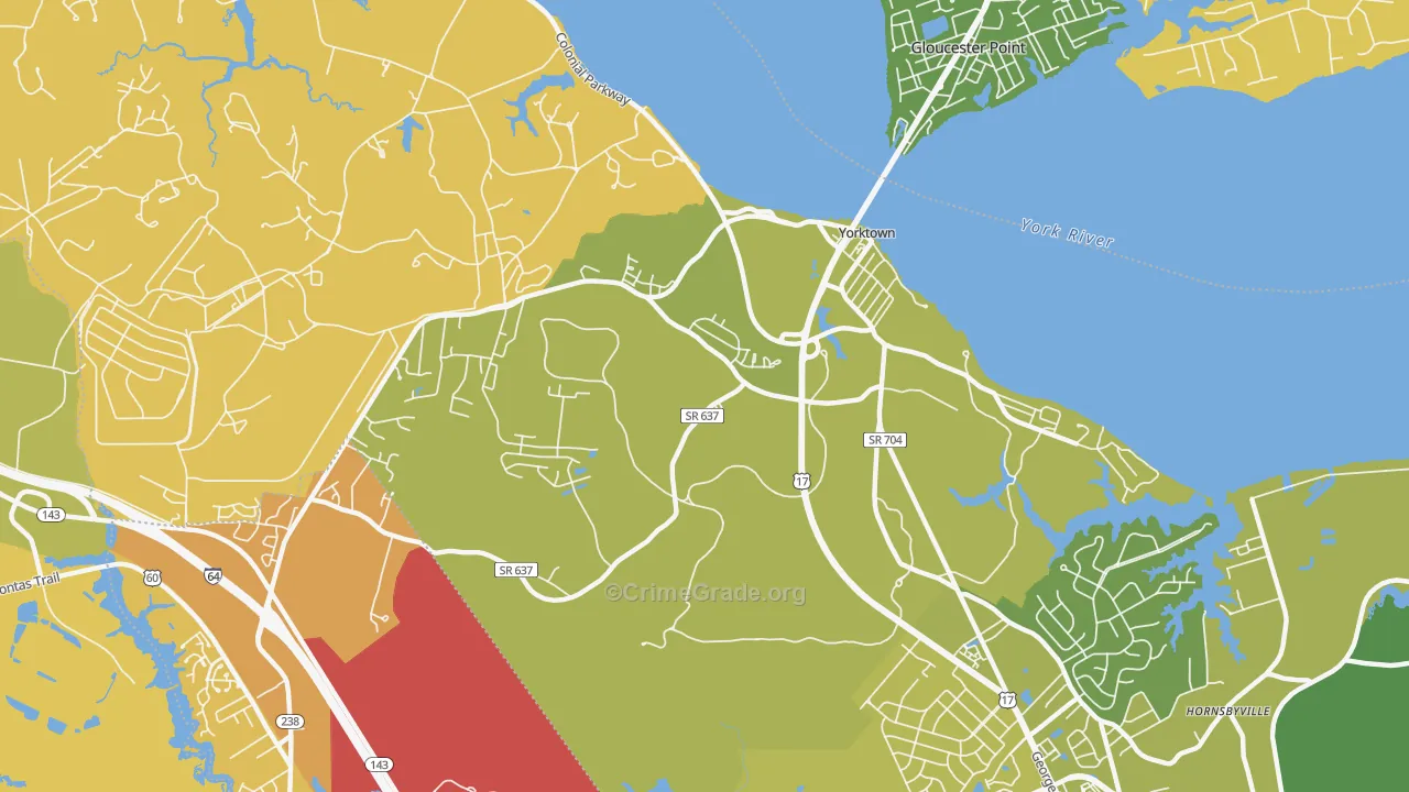 23690, VA Map of Vehicle Theft Rates