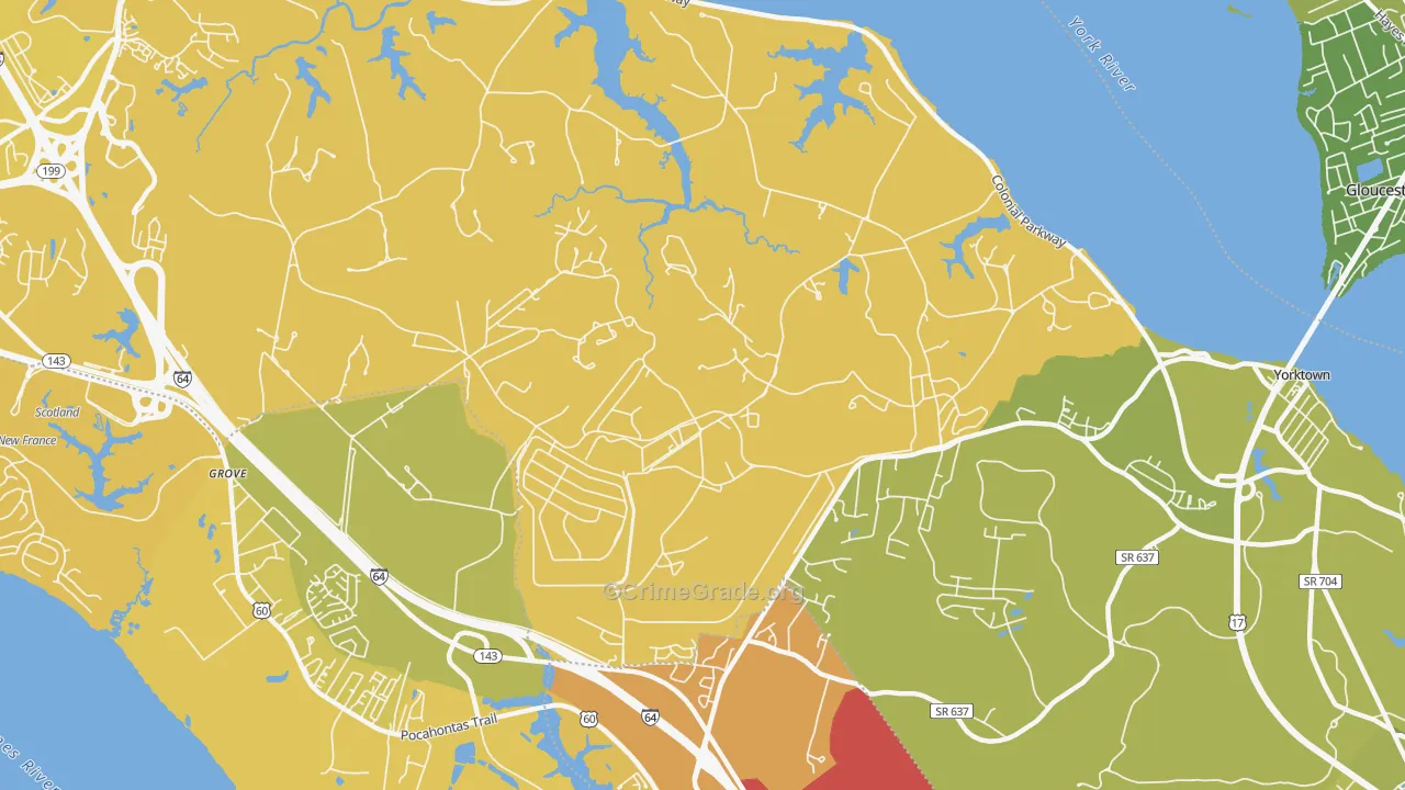23691, VA Map of Vehicle Theft Rates