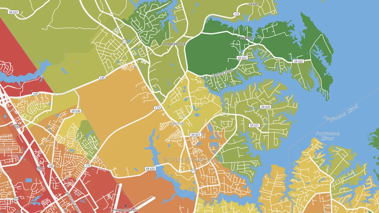 23692, VA Map of Vehicle Theft Rates