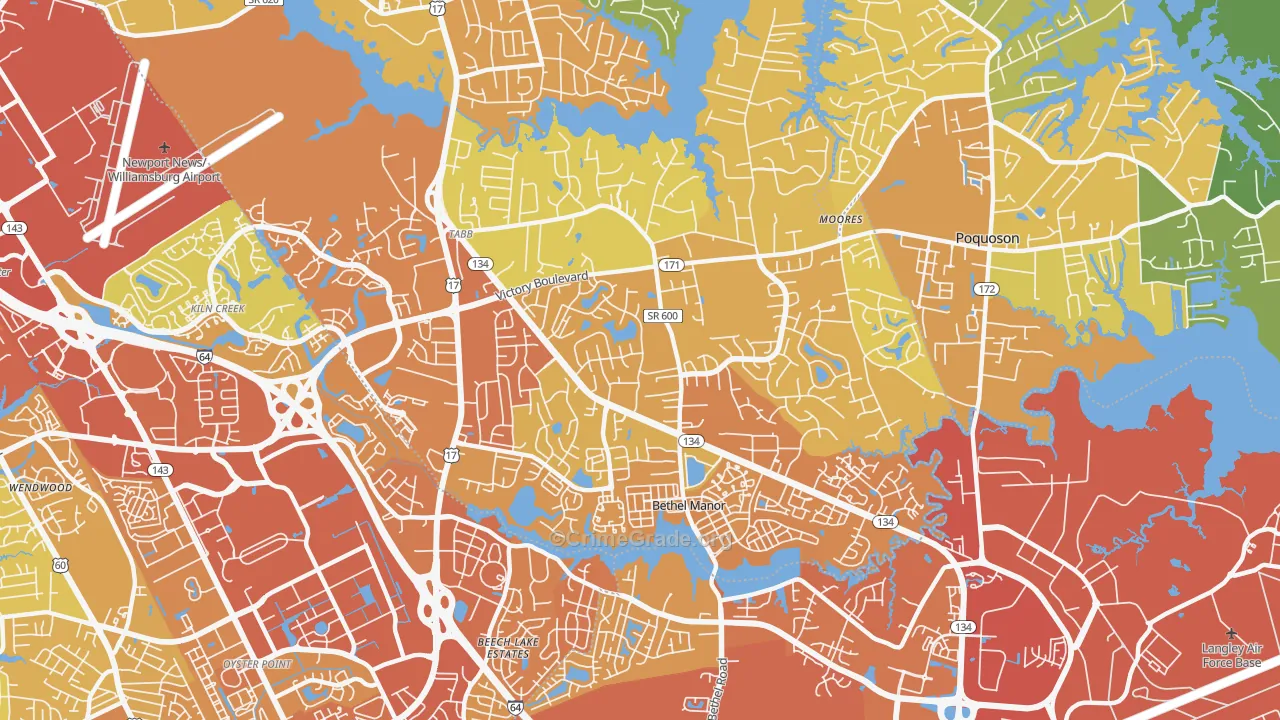 23693, VA Map of Vehicle Theft Rates
