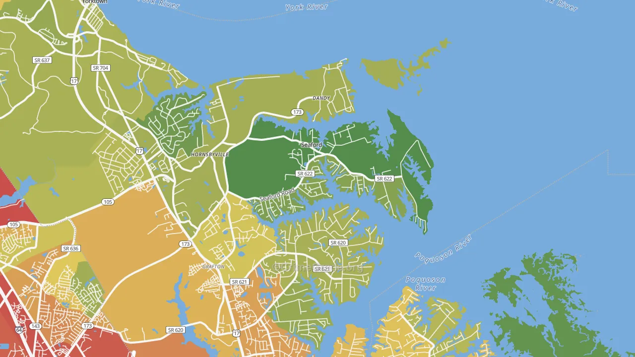 23696, VA Map of Vehicle Theft Rates