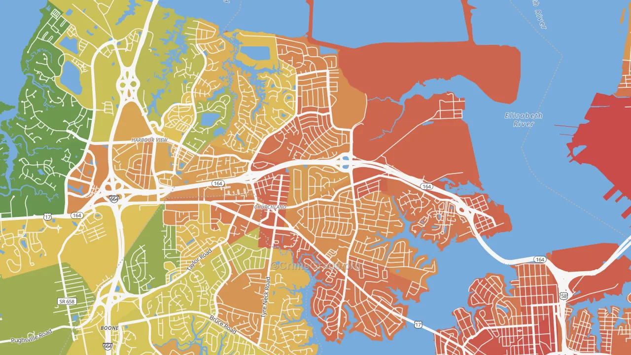 23703, VA Map of Vehicle Theft Rates