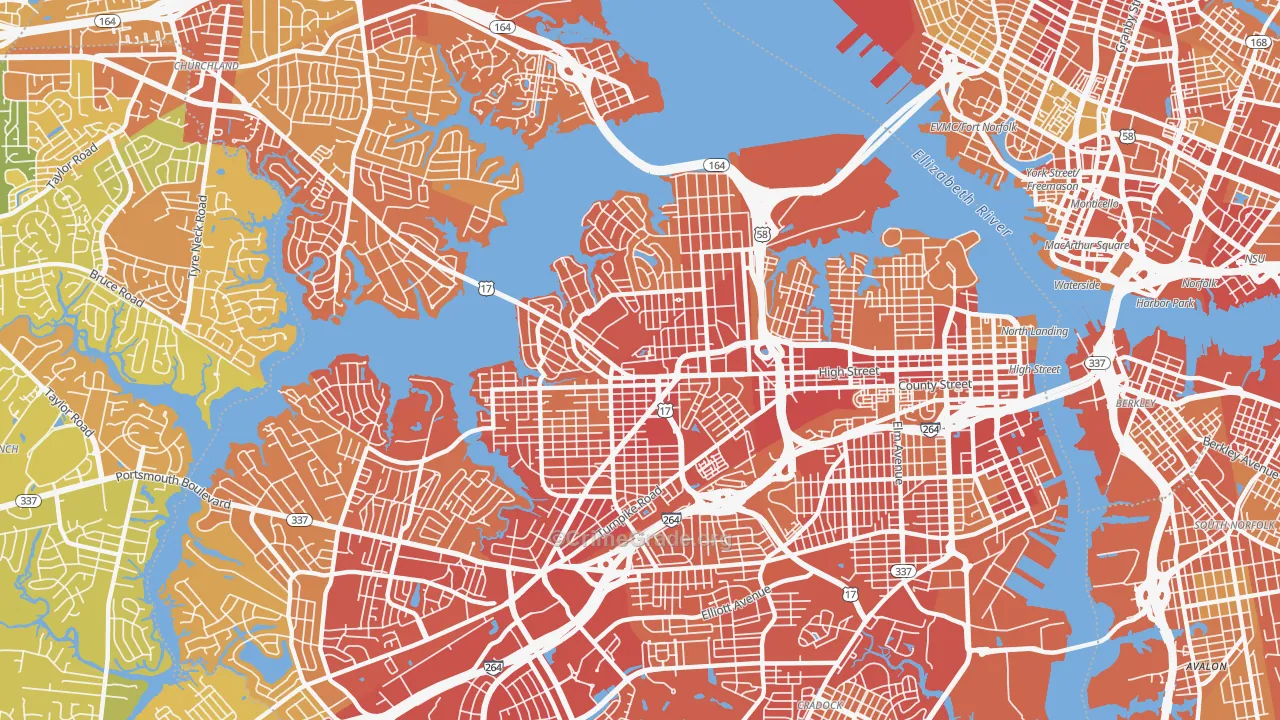23707, VA Map of Vehicle Theft Rates