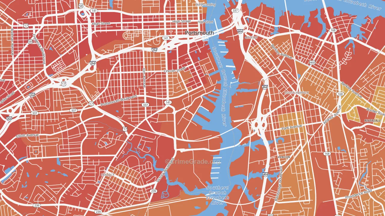 23709, VA Map of Vehicle Theft Rates
