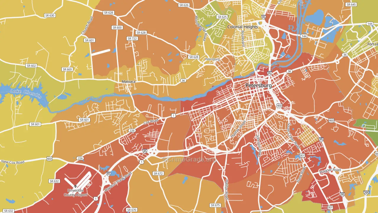 23803, VA Map of Vehicle Theft Rates