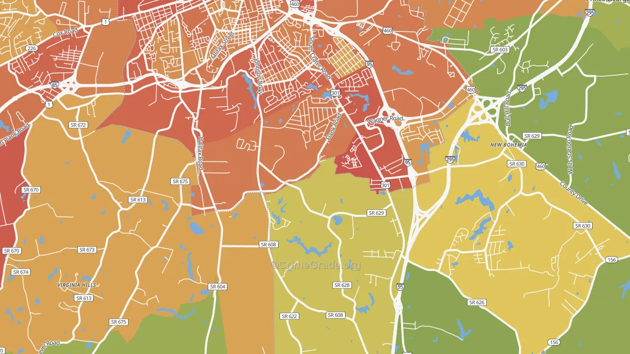 23805, VA Map of Vehicle Theft Rates