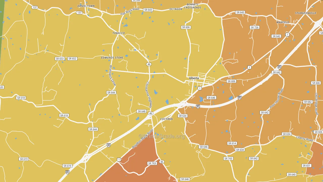 23821, VA Map of Vehicle Theft Rates
