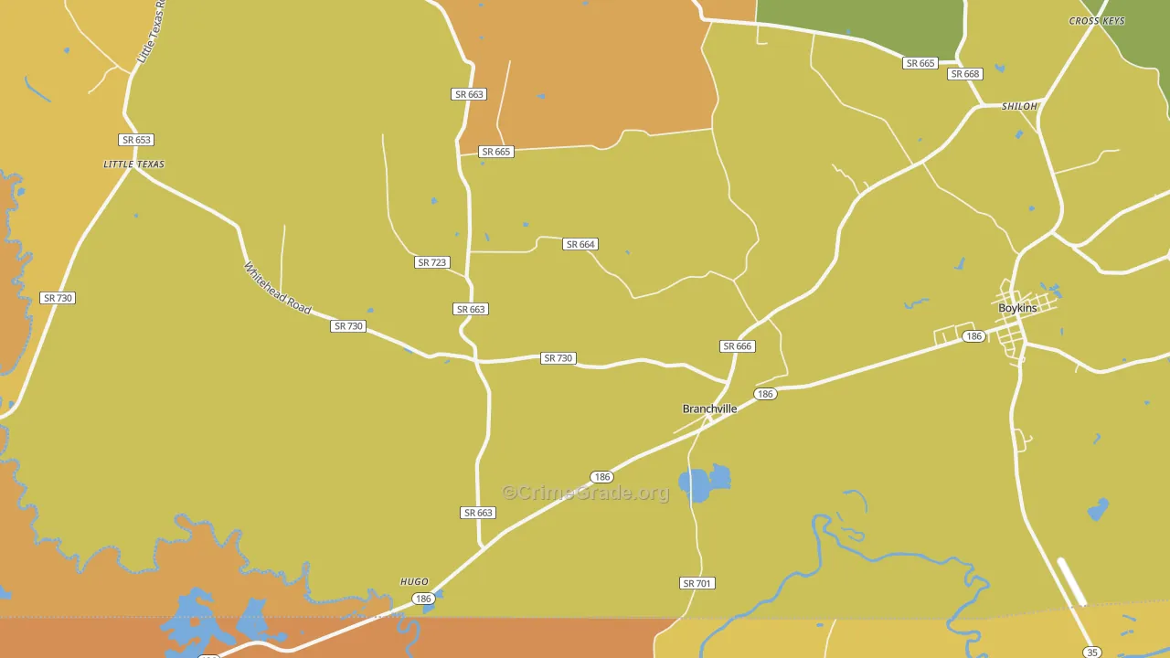 23828, VA Map of Vehicle Theft Rates