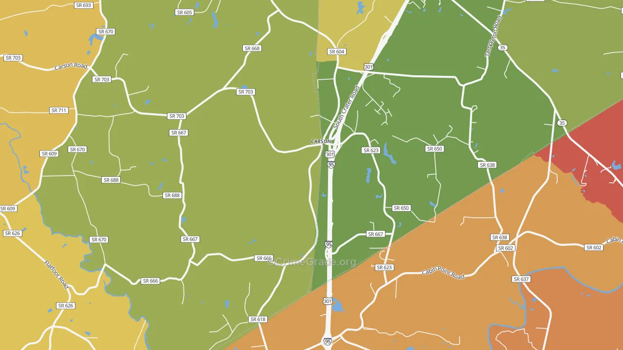 23830, VA Map of Vehicle Theft Rates