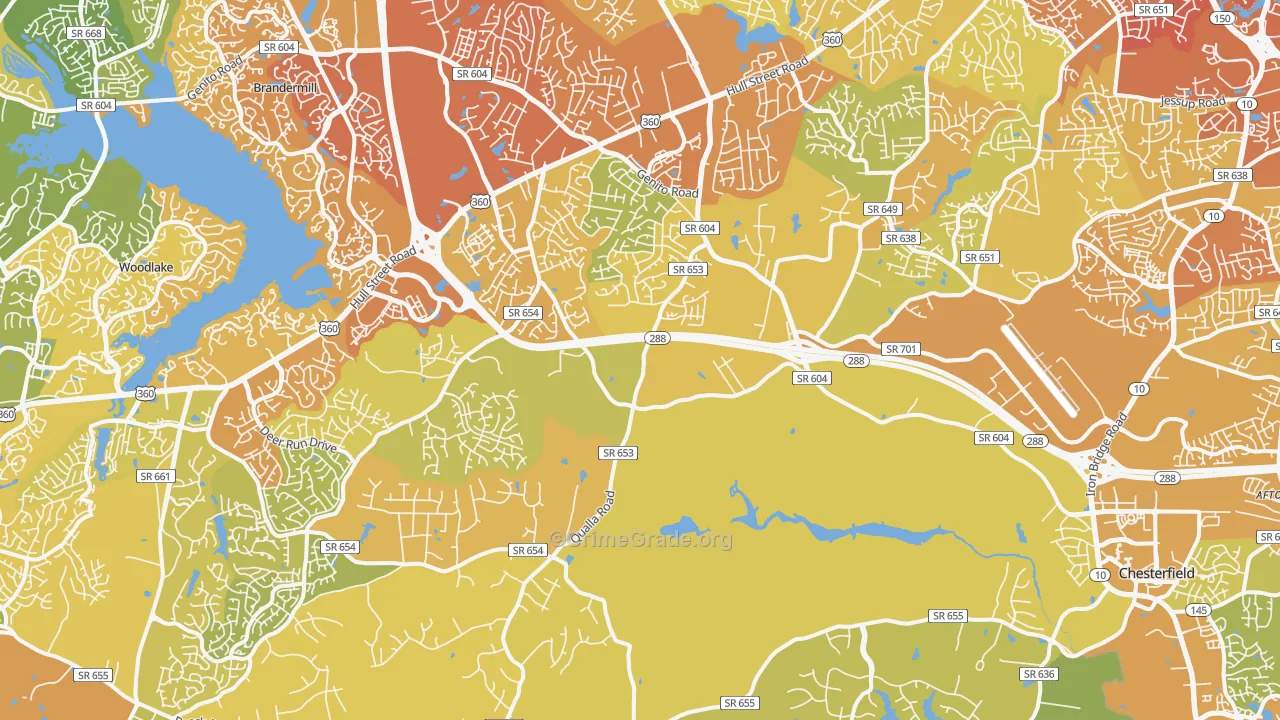 23832, VA Map of Vehicle Theft Rates