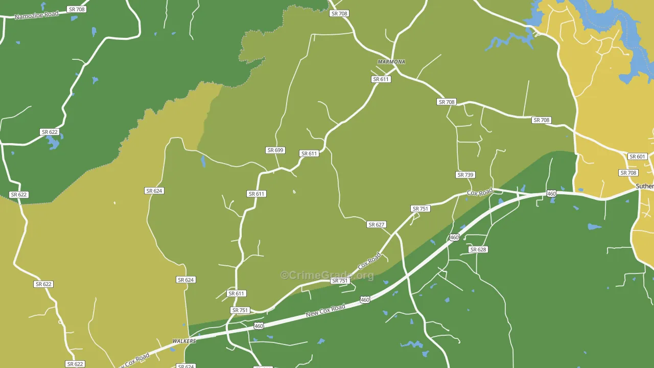 23833, VA Map of Vehicle Theft Rates