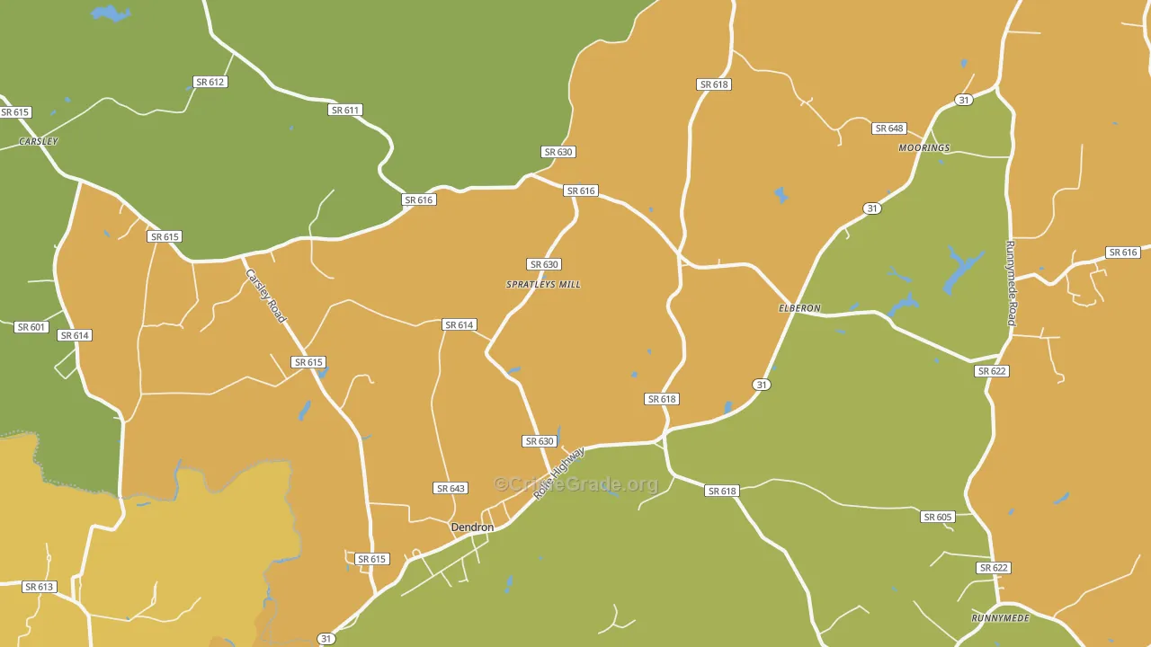 23839, VA Map of Vehicle Theft Rates