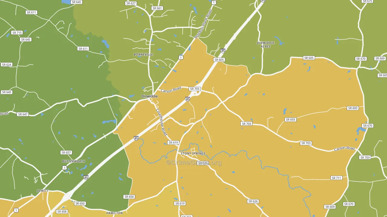 23841, VA Map of Vehicle Theft Rates