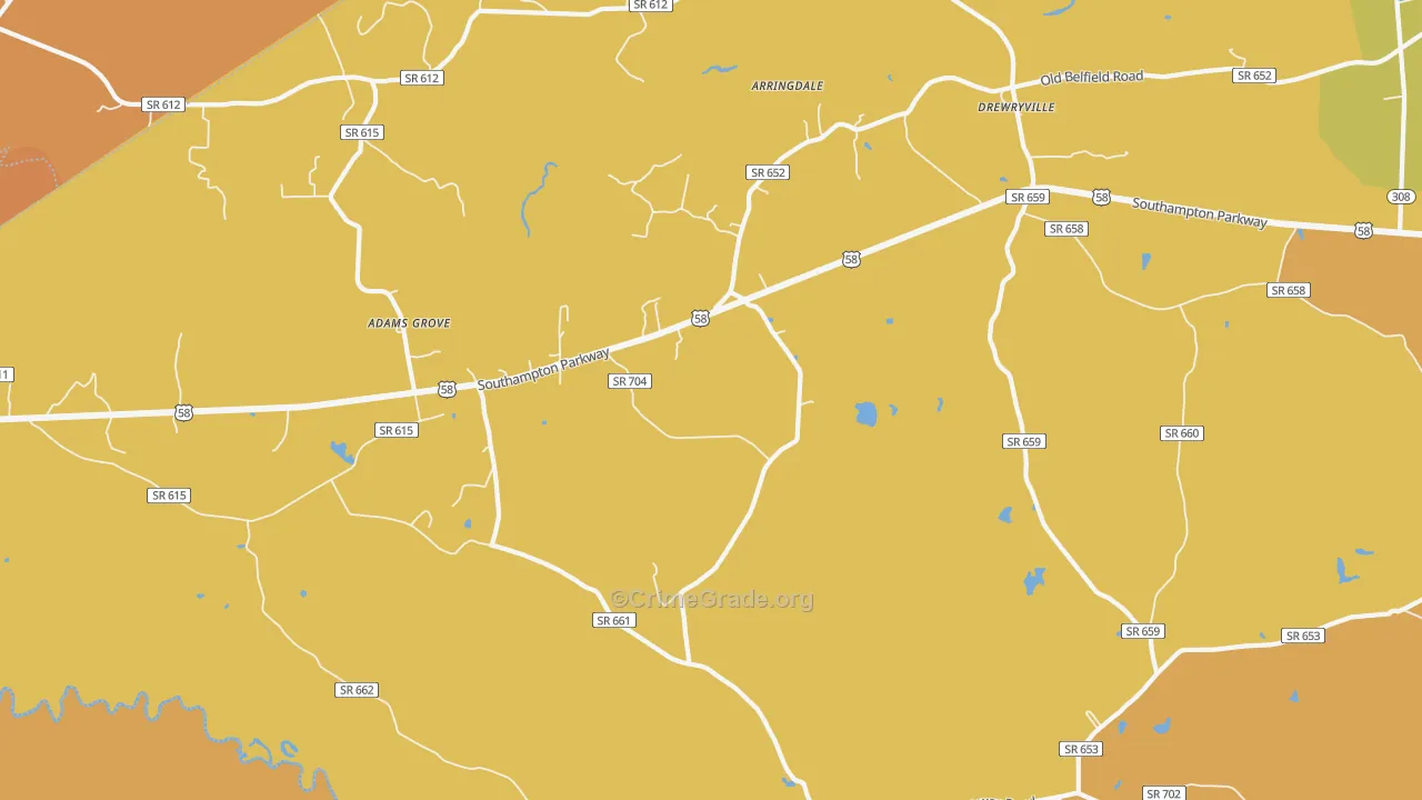 23844, VA Map of Vehicle Theft Rates
