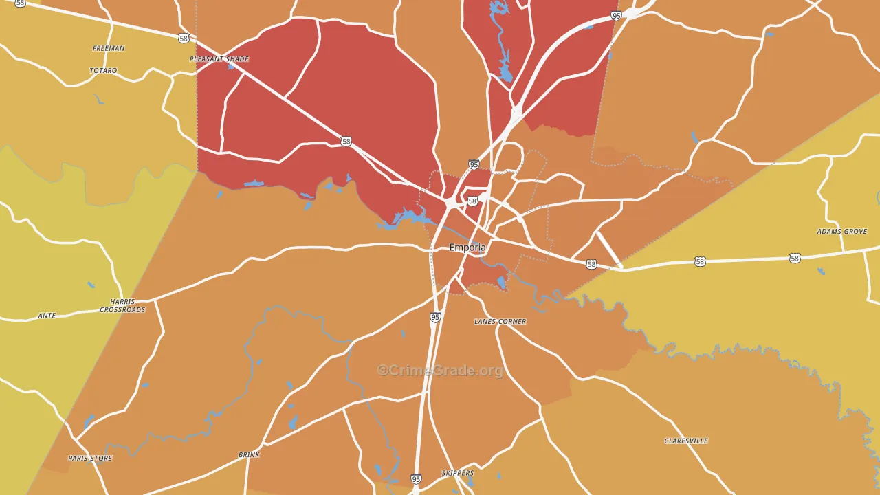 23847, VA Map of Vehicle Theft Rates
