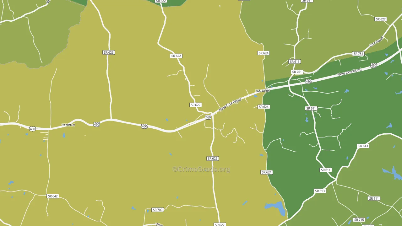 23850, VA Map of Vehicle Theft Rates