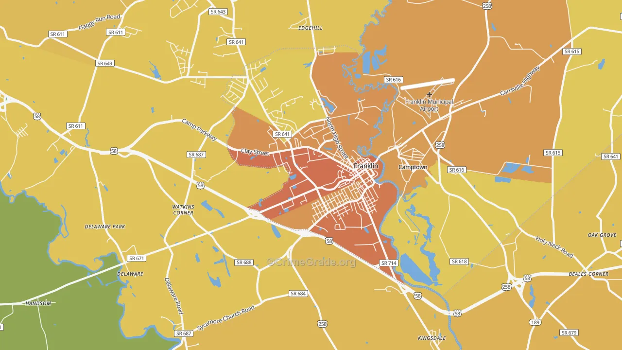23851, VA Map of Vehicle Theft Rates