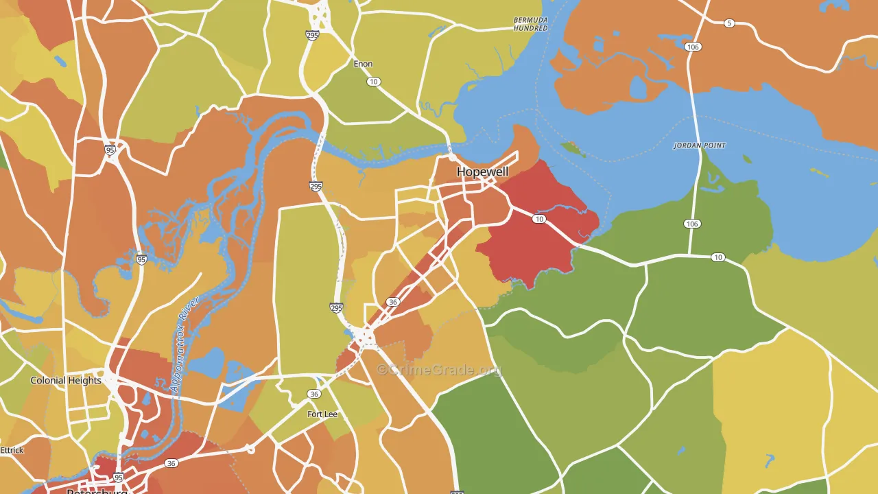 23860, VA Map of Vehicle Theft Rates
