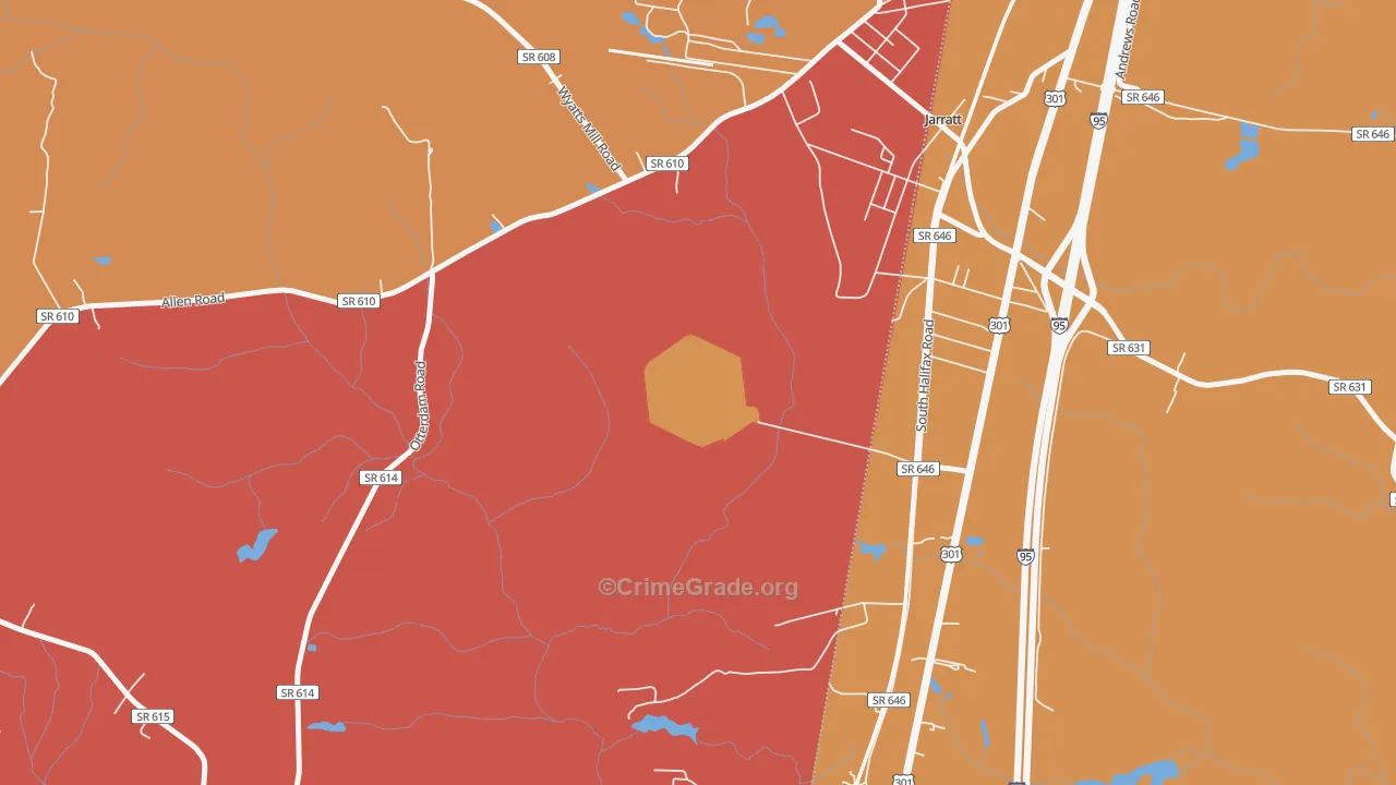 23870, VA Map of Vehicle Theft Rates