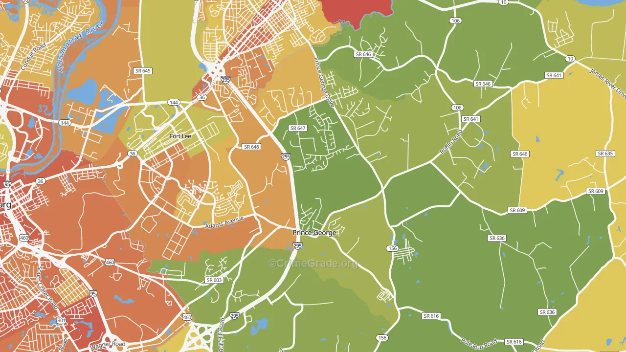 23875, VA Map of Vehicle Theft Rates