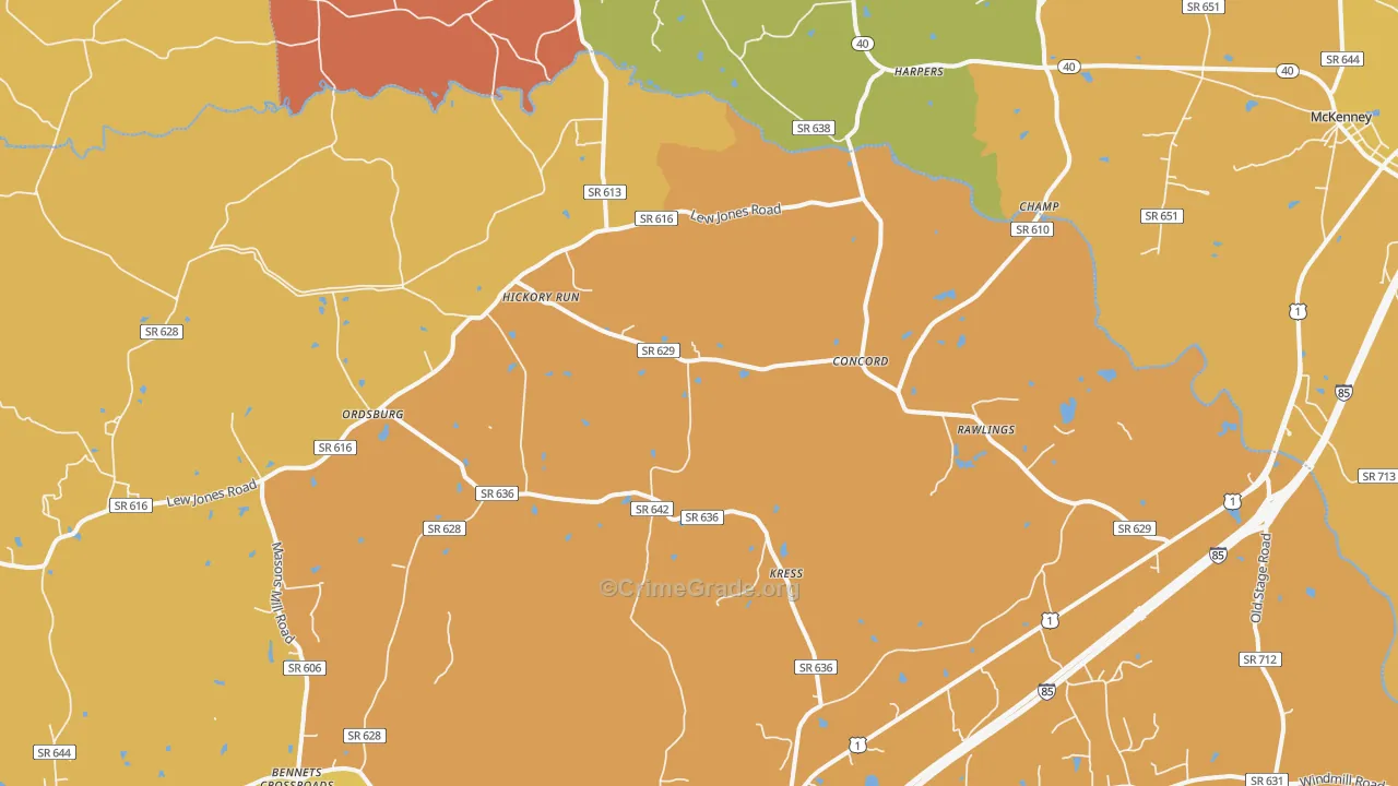 23876, VA Map of Vehicle Theft Rates