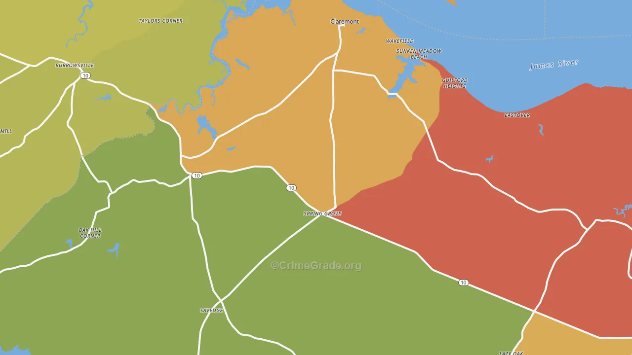 23881, VA Map of Vehicle Theft Rates