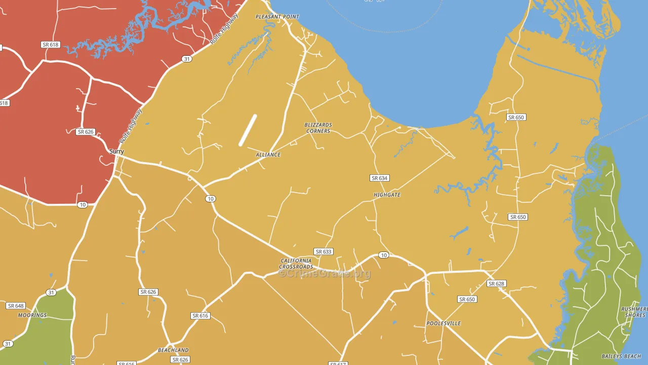 23883, VA Map of Vehicle Theft Rates