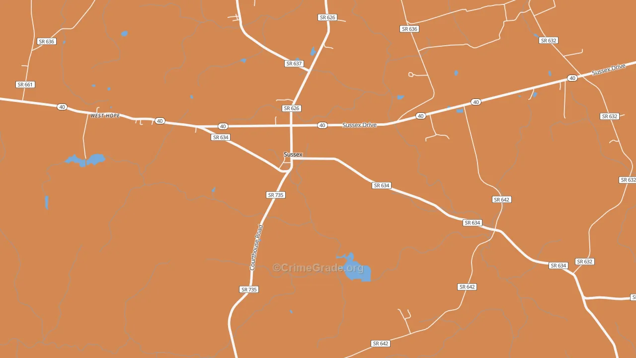 23884, VA Map of Vehicle Theft Rates