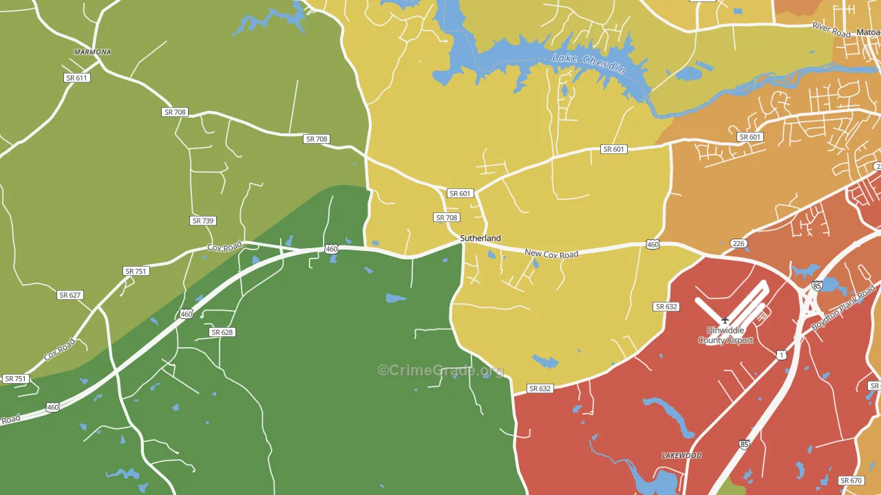 23885, VA Map of Vehicle Theft Rates