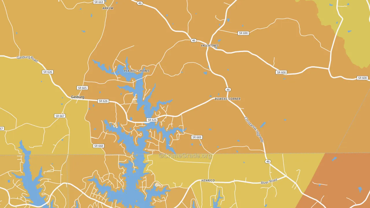 23887, VA Map of Vehicle Theft Rates