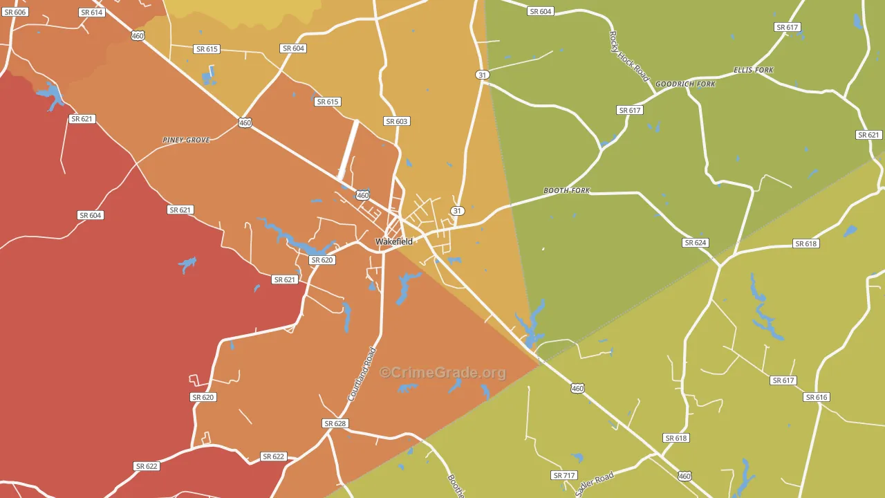 23888, VA Map of Vehicle Theft Rates