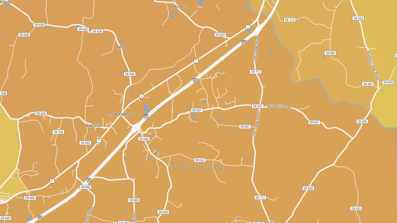 23889, VA Map of Vehicle Theft Rates