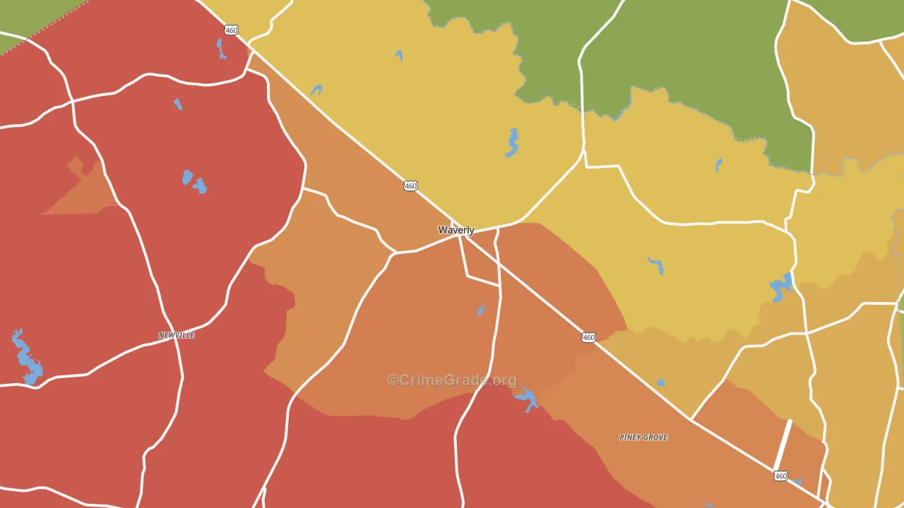 23890, VA Map of Vehicle Theft Rates