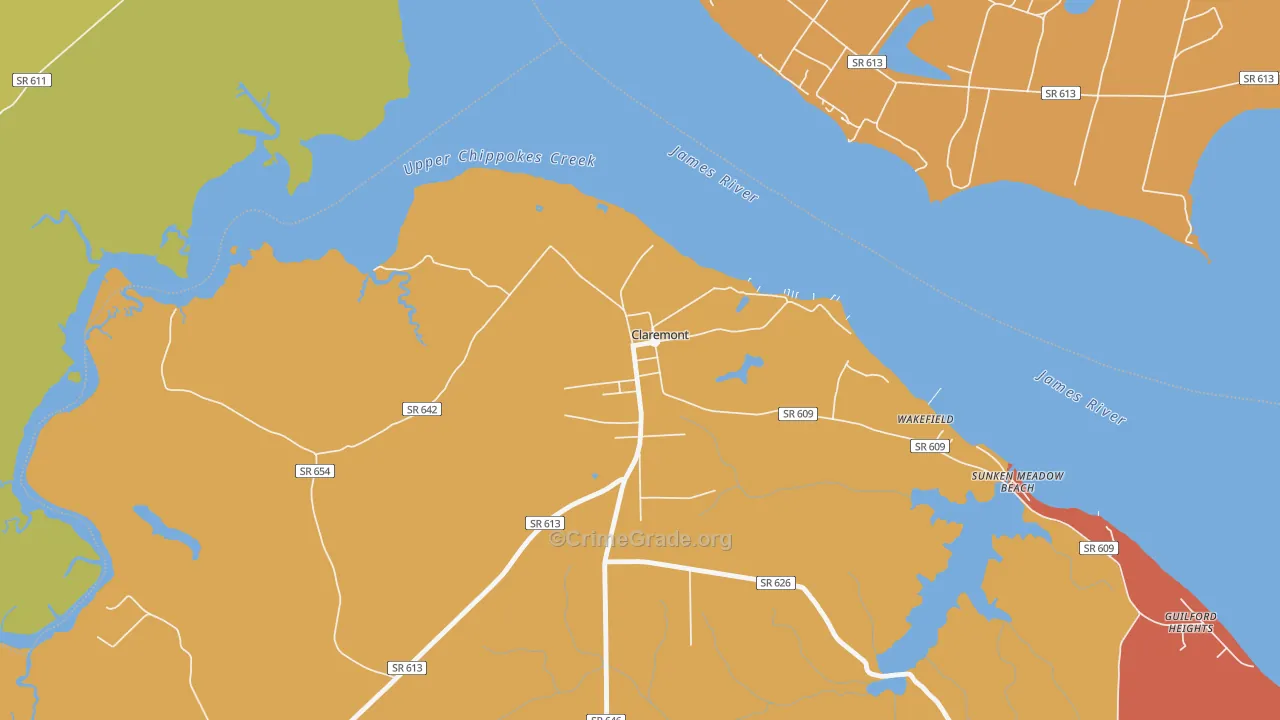23899, VA Map of Vehicle Theft Rates