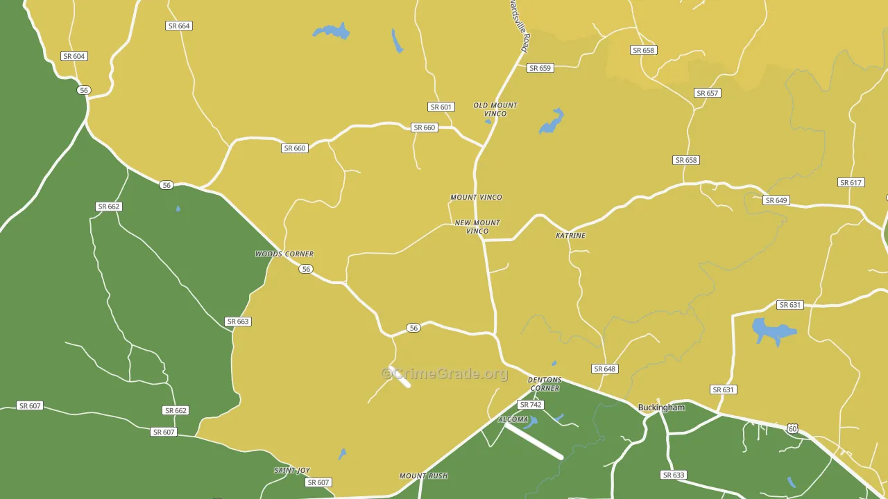 23921, VA Map of Vehicle Theft Rates