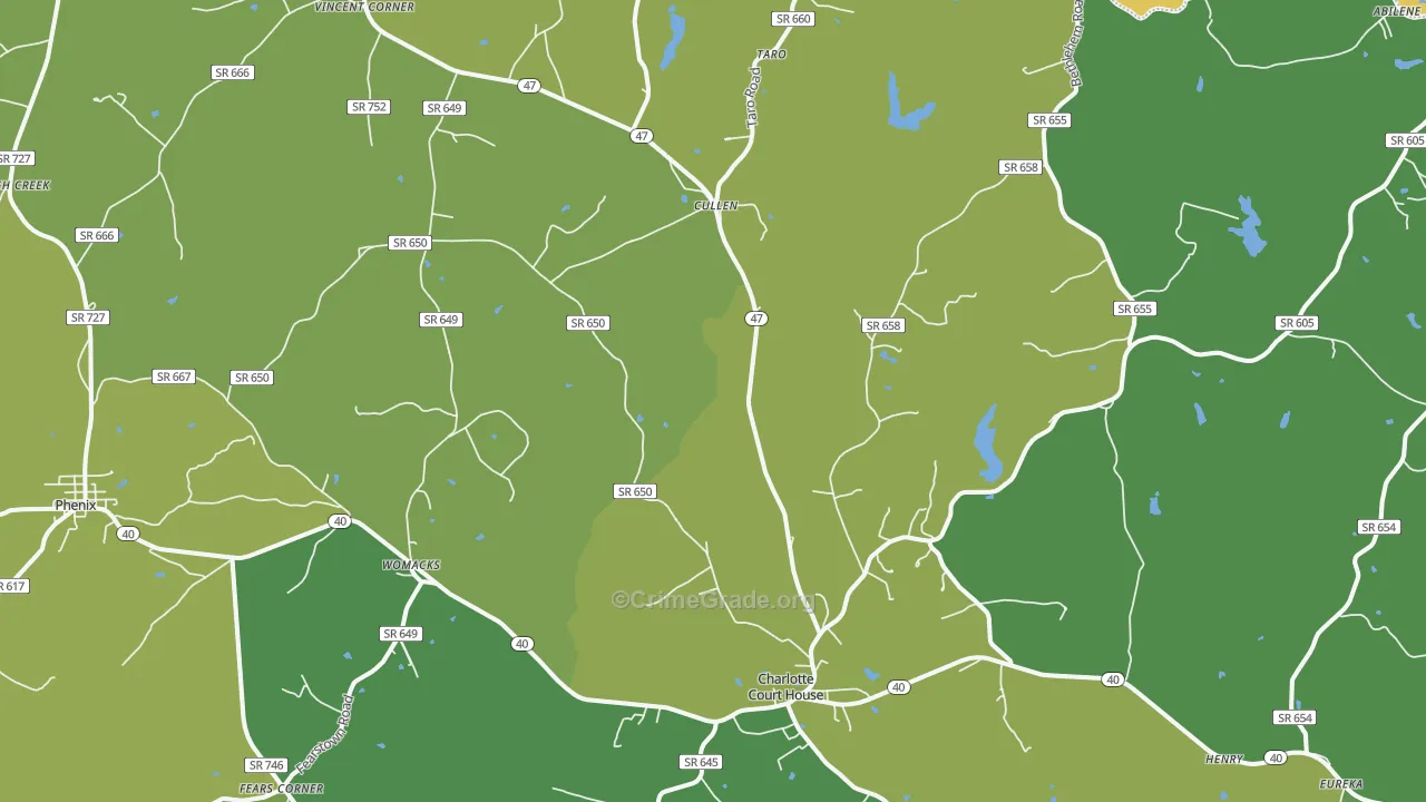 23923, VA Map of Vehicle Theft Rates