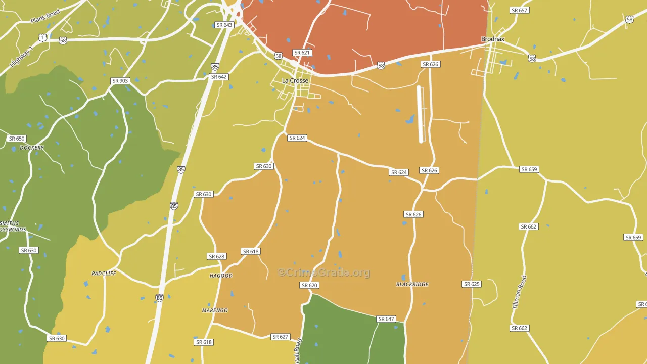 23950, VA Map of Vehicle Theft Rates