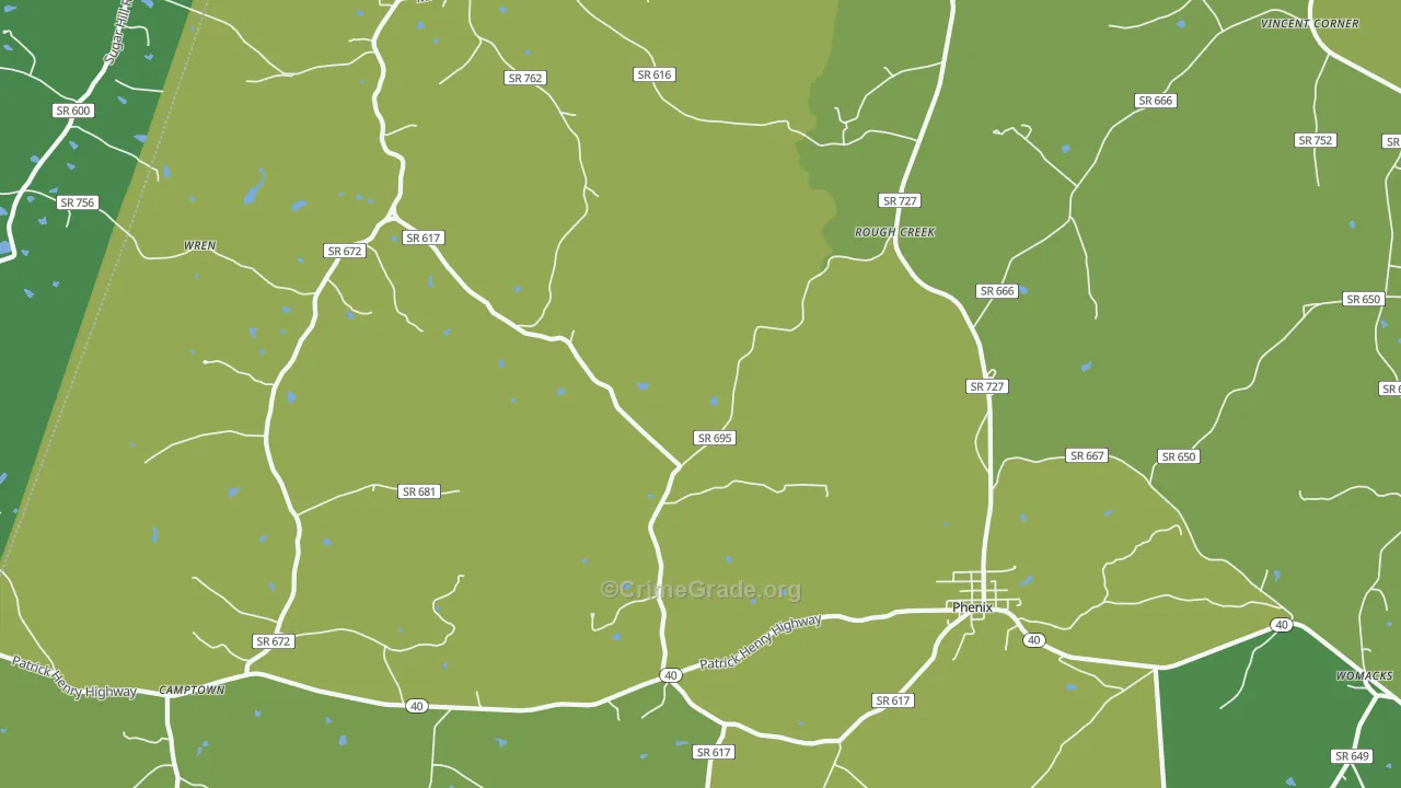 23959, VA Map of Vehicle Theft Rates