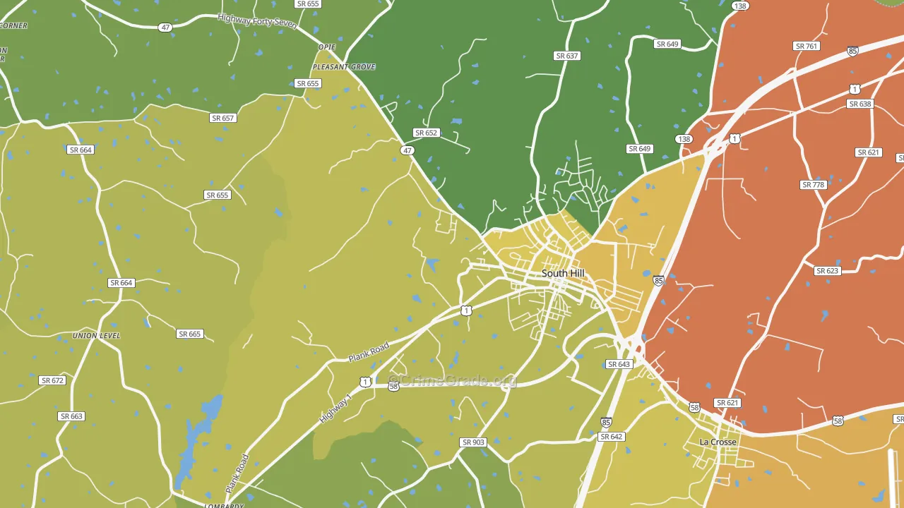 23970, VA Map of Vehicle Theft Rates
