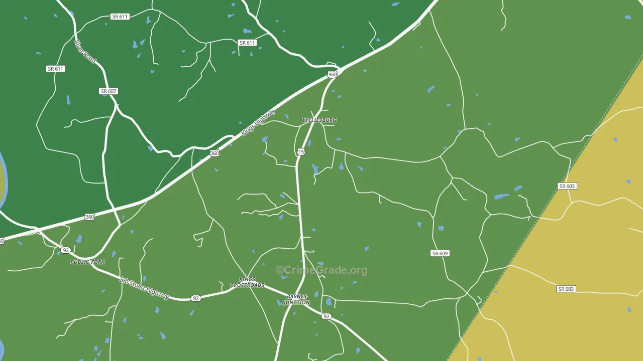 23976, VA Map of Vehicle Theft Rates