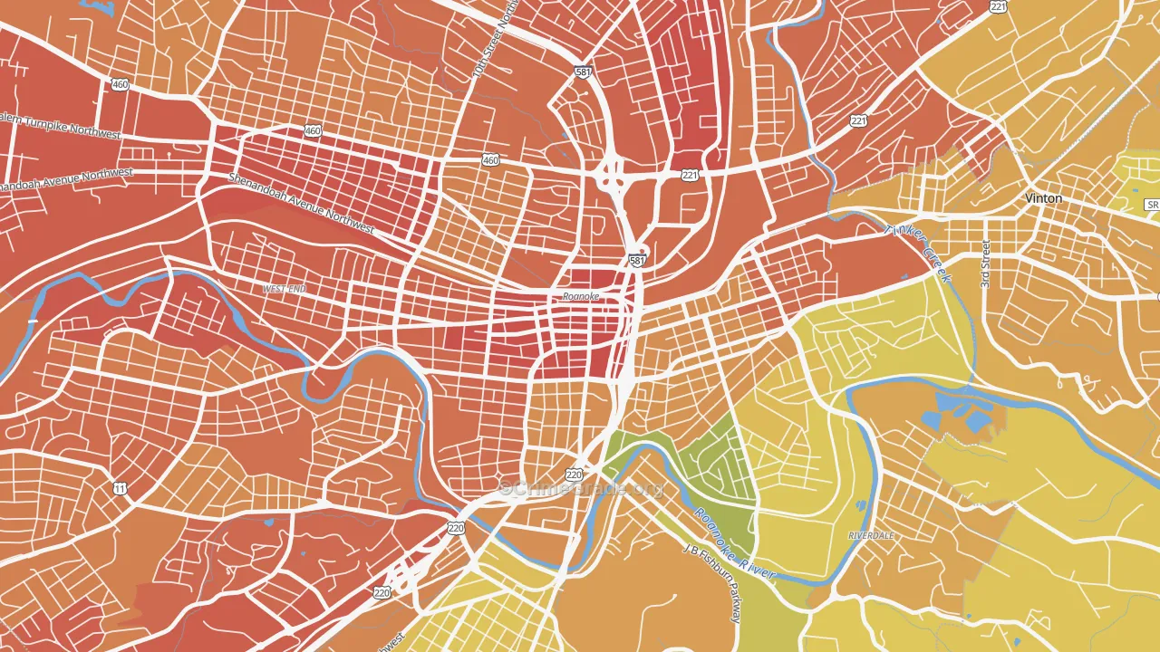 24011, VA Map of Vehicle Theft Rates