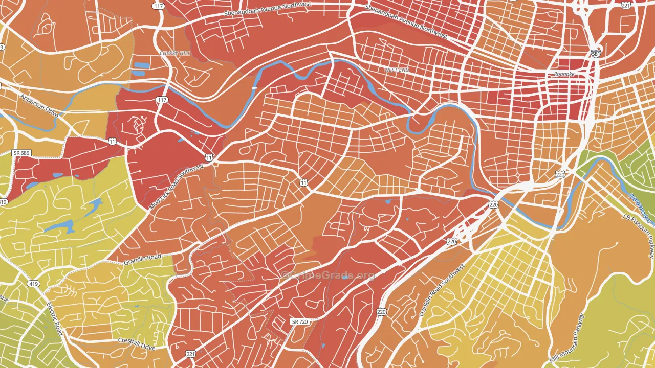 24015, VA Map of Vehicle Theft Rates