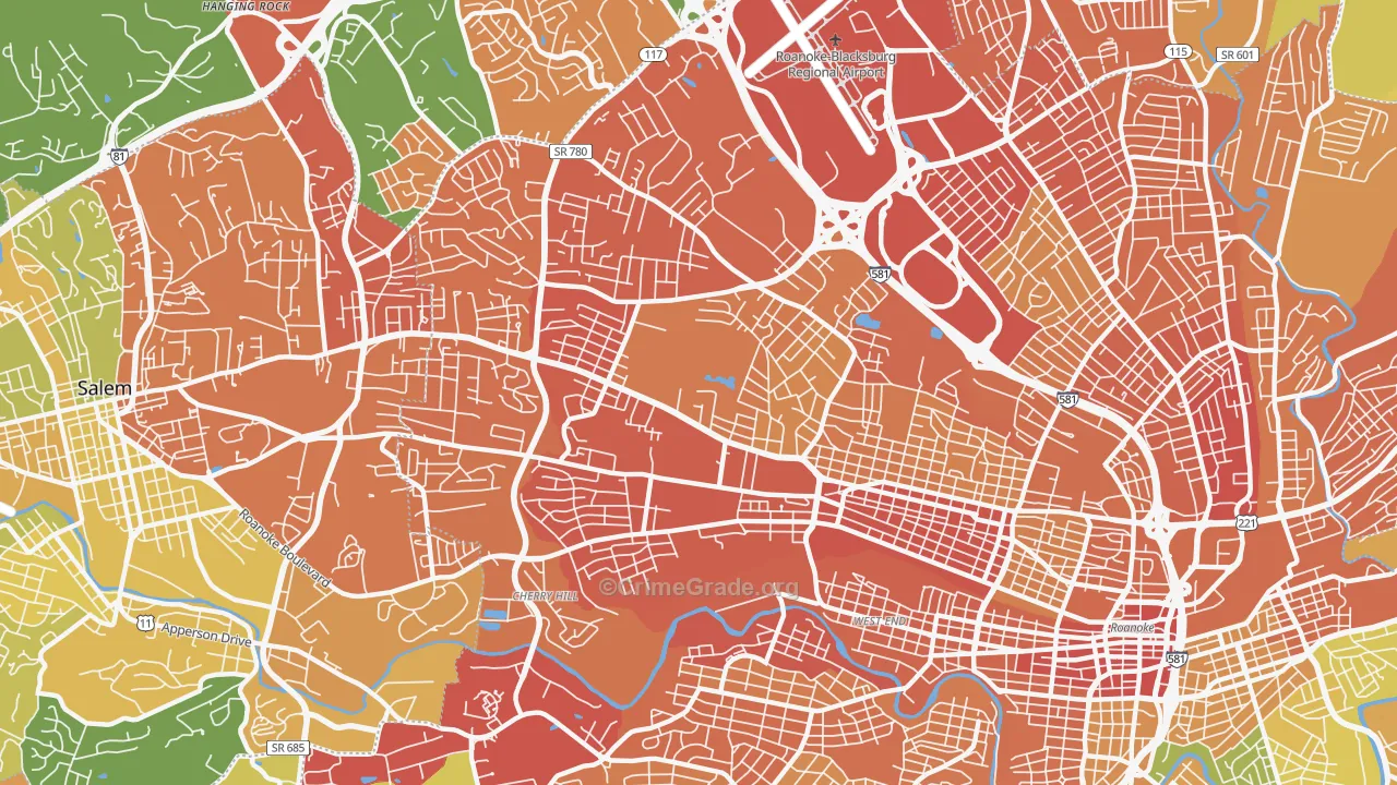 24017, VA Map of Vehicle Theft Rates