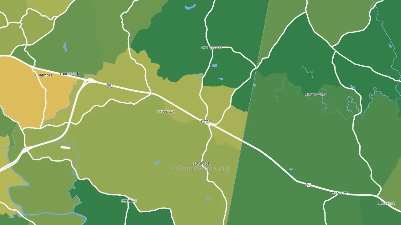 24054, VA Map of Vehicle Theft Rates