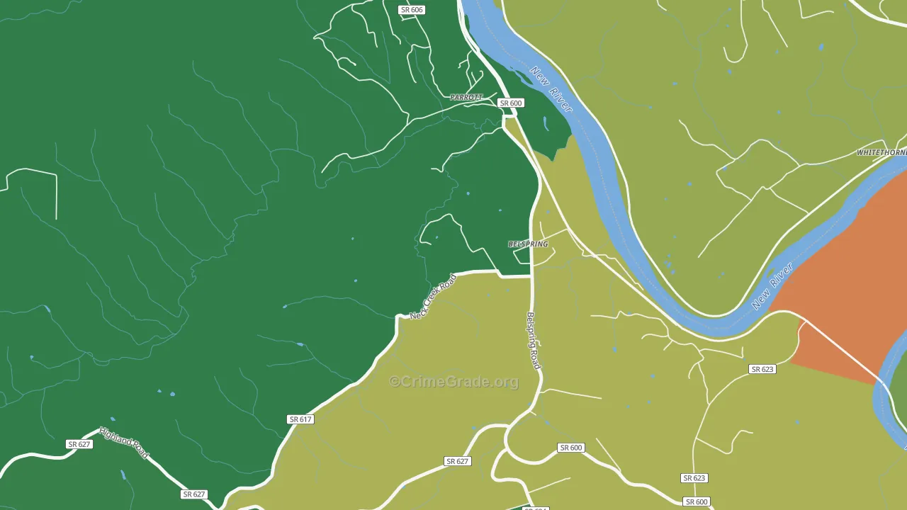 24058, VA Map of Vehicle Theft Rates