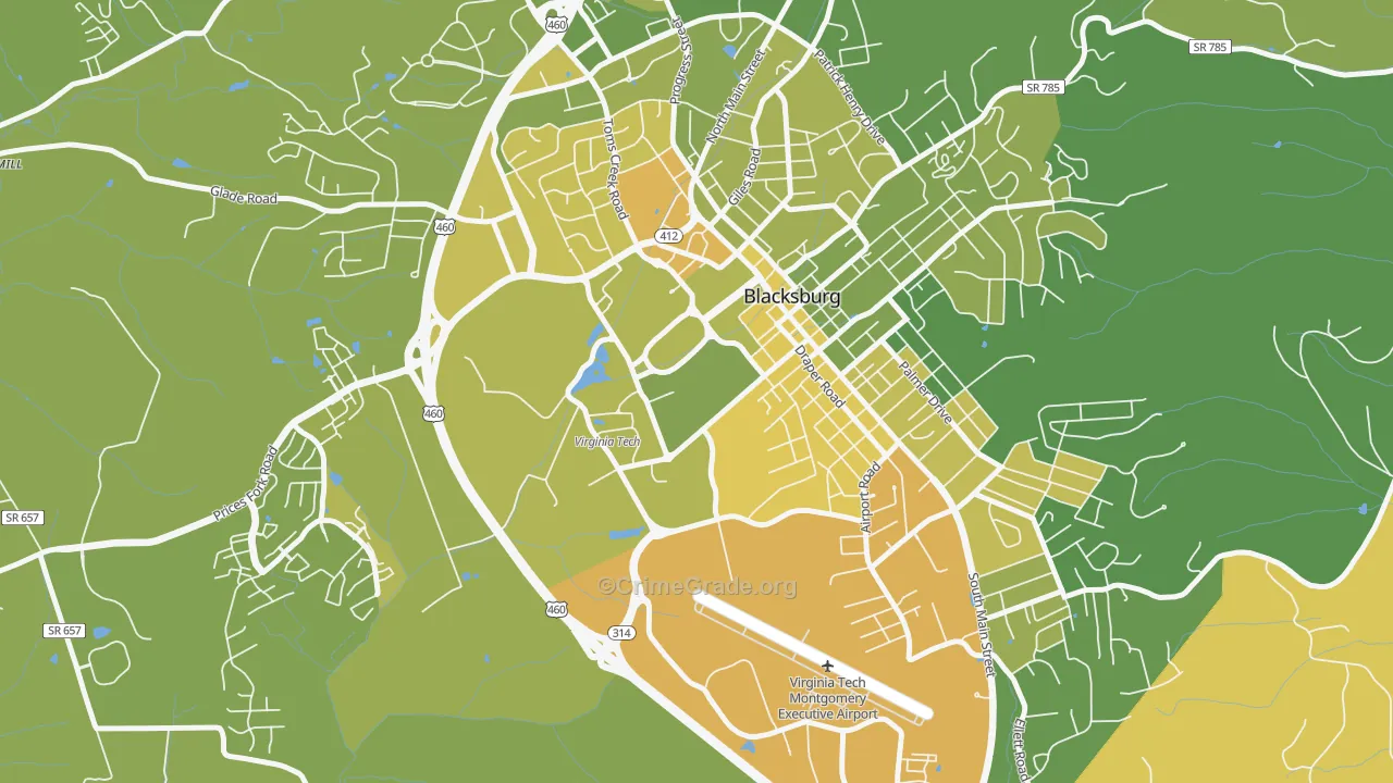 24061, VA Map of Vehicle Theft Rates