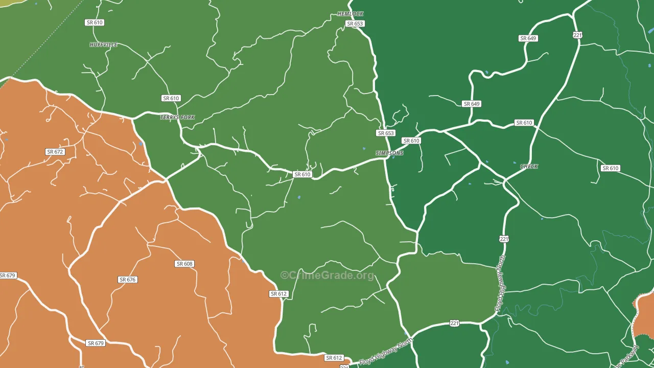 24072, VA Map of Vehicle Theft Rates