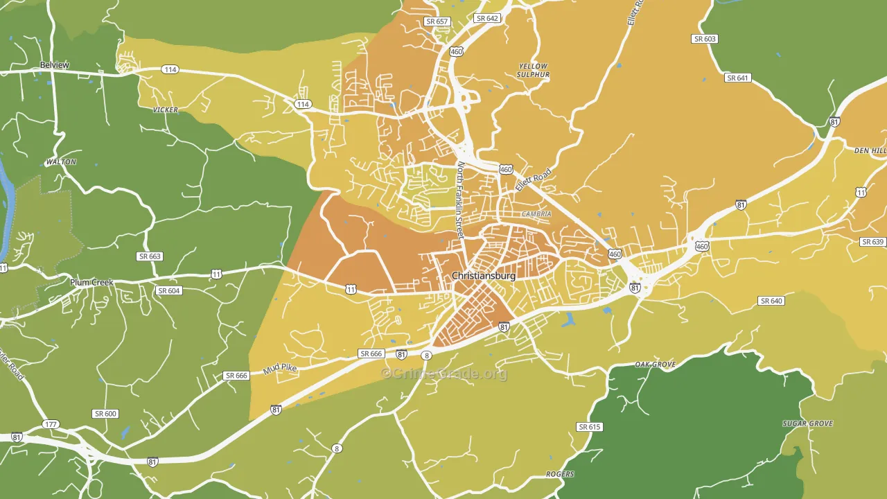24073, VA Map of Vehicle Theft Rates
